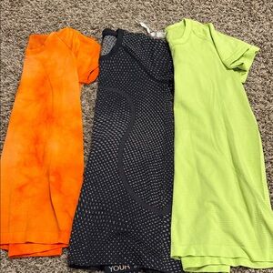 lululemon athletica Short Sleeve Tees - Orange, Black, Green